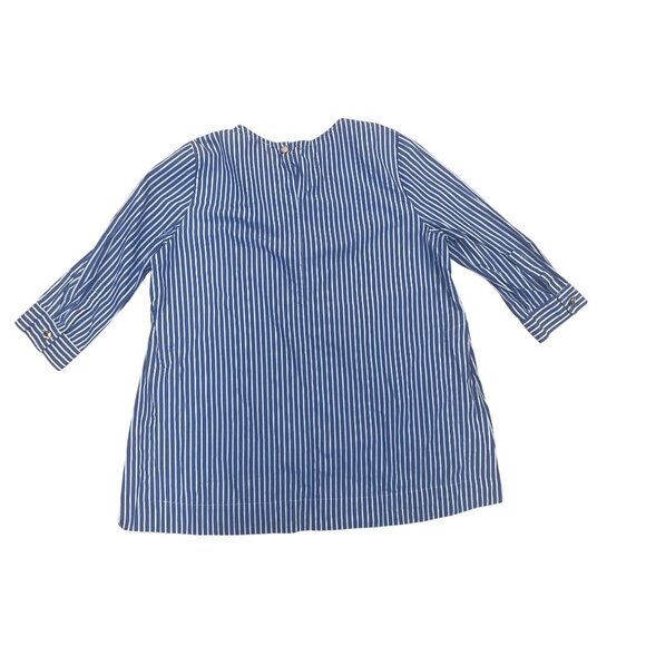 3/4 sleeve striped top gold accents tunic nautical cotton blouse Cottagecore - Picture 5 of 7